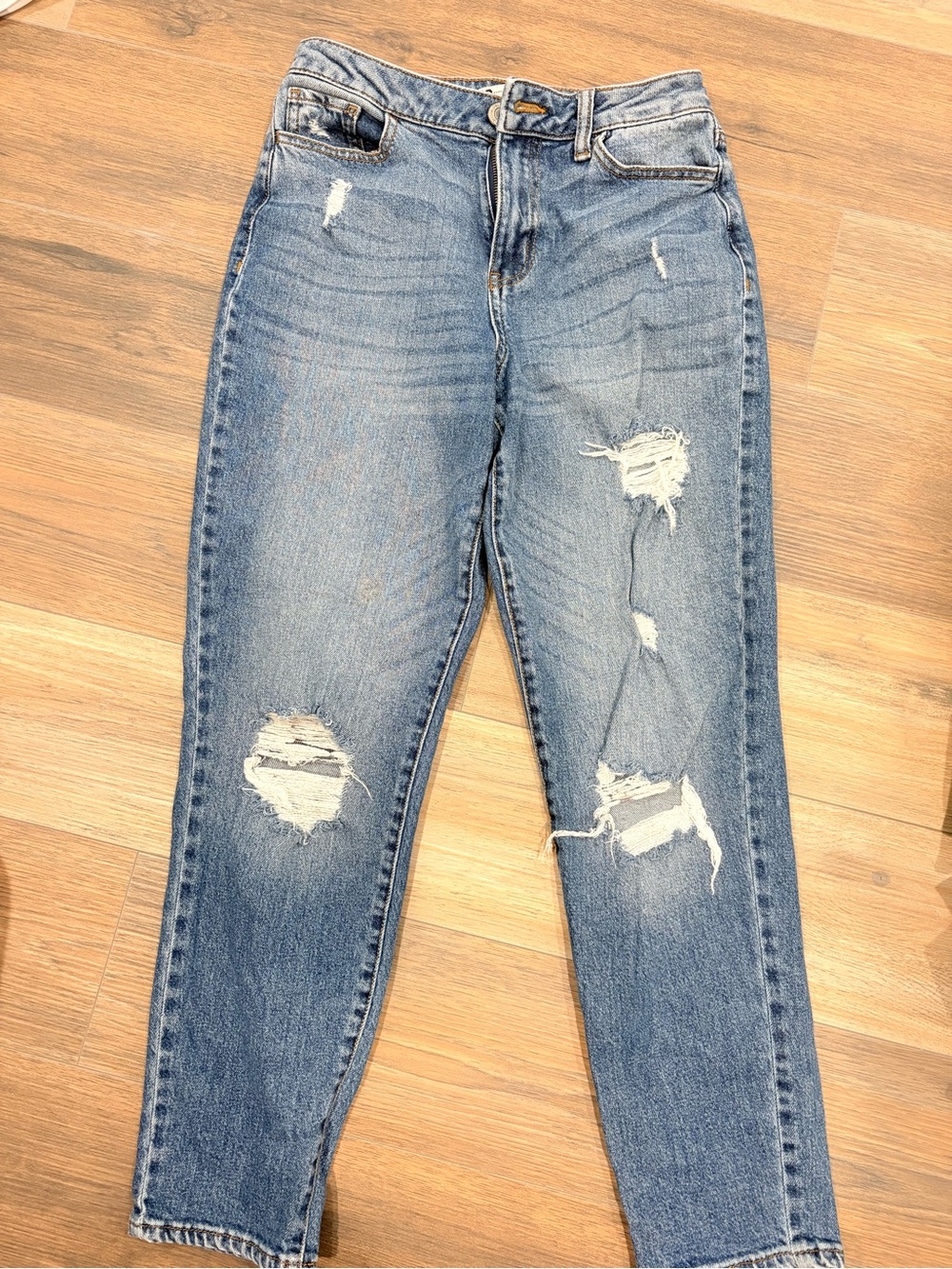 So Women’s Distressed Light Blue Denim Jeans